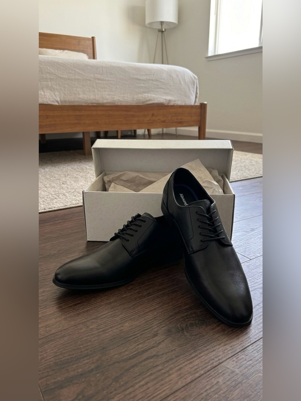 NWT Nordstrom Abound Cameron Plain Toe Derby Dress Shoe Black Men's Size 9